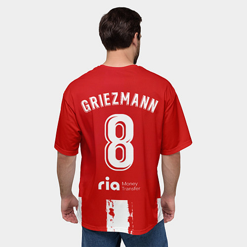 Мужская футболка оверсайз Гризман форма Атлетико Мадрид / 3D-принт – фото 4