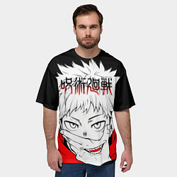 Футболка оверсайз мужская Jujutsu Kaisen, Юдзи Итадори, цвет: 3D-принт — фото 2