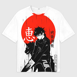 Мужская футболка оверсайз Мэгуми Фусигуро, Магическая битва,