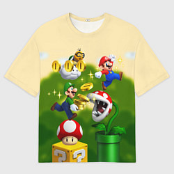 Футболка оверсайз мужская Mario Coins, цвет: 3D-принт