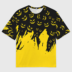 Мужская футболка оверсайз Тыквенные смайлы