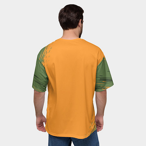 Мужская футболка оверсайз Т Рекс с тыквой в пасте / 3D-принт – фото 4