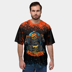 Футболка оверсайз мужская Пугало из тыквы, цвет: 3D-принт — фото 2
