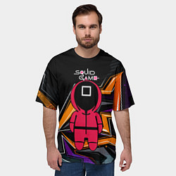 Футболка оверсайз мужская Квадрат - игра в кальмара, цвет: 3D-принт — фото 2