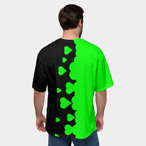 Мужская футболка оверсайз Любовь Эндермена и Крипера Майнкрафт / 3D-принт – фото 4