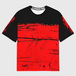 Футболка оверсайз мужская КРАСНЫЙ ГРАНЖ RED GRUNGE, цвет: 3D-принт
