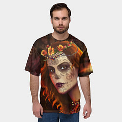 Футболка оверсайз мужская Рыжая Ведьма с розами, цвет: 3D-принт — фото 2