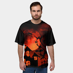 Футболка оверсайз мужская Красная луна на Хэллоуин, цвет: 3D-принт — фото 2