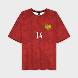 Футболка оверсайз мужская Джикия, форма сборной России, цвет: 3D-принт