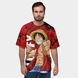 Футболка оверсайз мужская Манки Д Луффи, One Piece, цвет: 3D-принт — фото 2