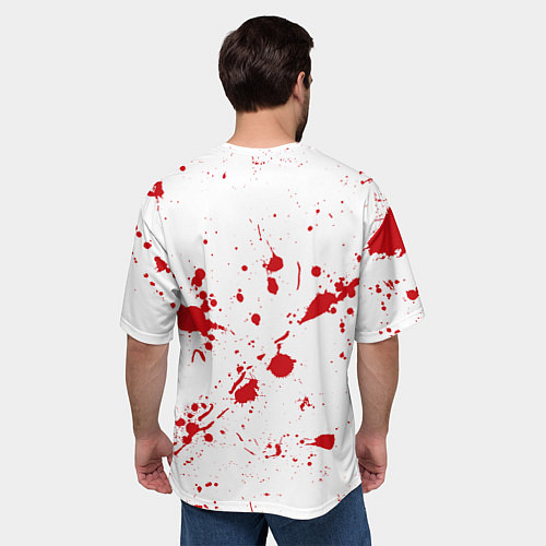 Мужская футболка оверсайз Dexter logo Декстер брызги крови / 3D-принт – фото 4