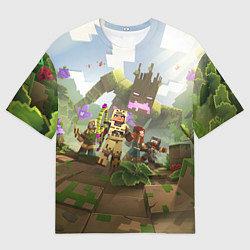 Футболка оверсайз мужская МАЙНКРАФТ ГЕРОИ ПРОТИВ ЗЛА, цвет: 3D-принт