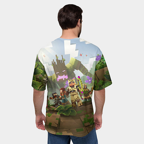 Мужская футболка оверсайз МАЙНКРАФТ ГЕРОИ ПРОТИВ ЗЛА / 3D-принт – фото 4