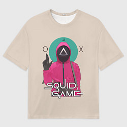 Мужская футболка оверсайз Squid game - Игра в кальмара треугольник