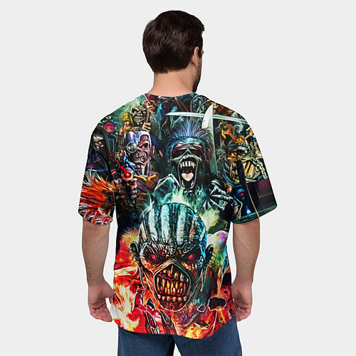 Мужская футболка оверсайз Iron Maiden allover / 3D-принт – фото 4