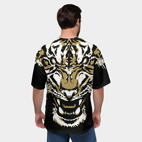 Мужская футболка оверсайз Рычание джунглей / 3D-принт – фото 4