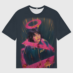 Мужская футболка оверсайз УЧАСТНИК 067 ИГРА В КАЛЬМАРА SQUID GAME