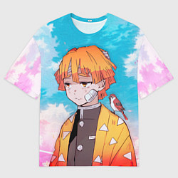 Футболка оверсайз мужская КЛИНОК РАССЕКАЮЩИЙ ДЕМОНОВ, ЗЕНИТЦУ, цвет: 3D-принт