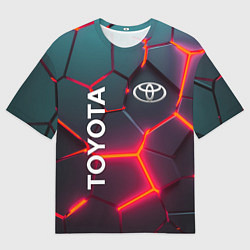 Мужская футболка оверсайз TOYOTA 3D NEON ТОЙОТА 3Д ПЛИТЫ НЕОН