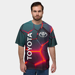 Футболка оверсайз мужская TOYOTA 3D NEON ТОЙОТА 3Д ПЛИТЫ НЕОН, цвет: 3D-принт — фото 2