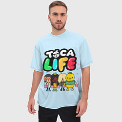 Футболка оверсайз мужская Toca Life: Logo, цвет: 3D-принт — фото 2