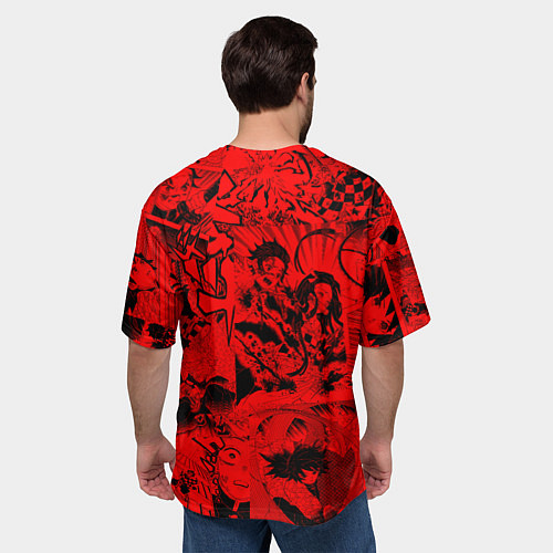 Мужская футболка оверсайз Танджиро Камадо ,Клинок, рассекающий демонов / 3D-принт – фото 4