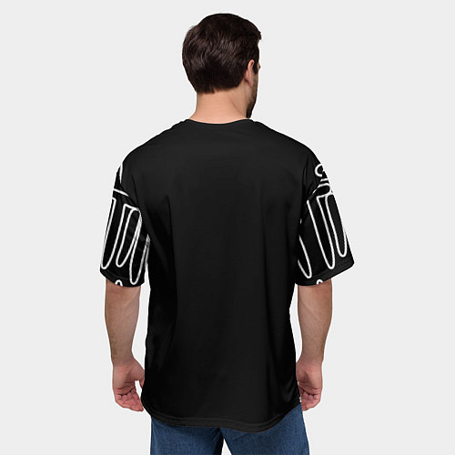 Мужская футболка оверсайз ЗНАК ИТАДОРИ, МАГИЧЕСКАЯ БИТВА / 3D-принт – фото 4