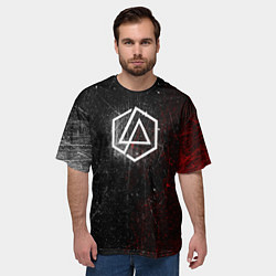 Футболка оверсайз мужская Linkin Park Logo Линкин Парк, цвет: 3D-принт — фото 2