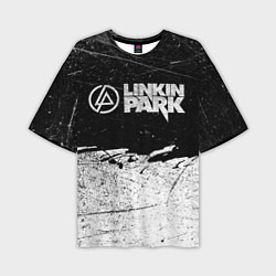 Мужская футболка оверсайз Линкин Парк Лого Рок ЧБ Linkin Park Rock