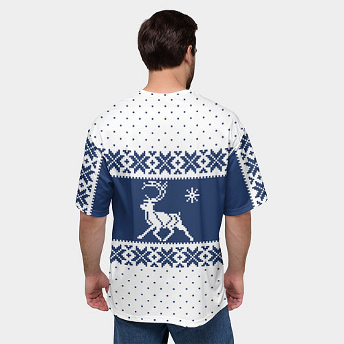 Мужская футболка оверсайз Северный Олень звезда / 3D-принт – фото 4