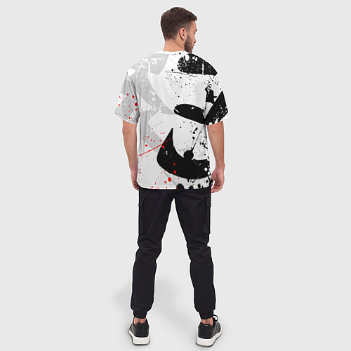 Мужская футболка оверсайз GHOST OF TSUSHIMA ПРИЗРАК ЦУСИМЫ БЕЛЫЙ / 3D-принт – фото 4