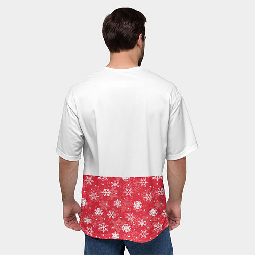 Мужская футболка оверсайз Оленёнок Merry Christmas / 3D-принт – фото 4