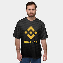 Футболка оверсайз мужская БИНАНС ЛОГО CARBON BINANCE LOGO, цвет: 3D-принт — фото 2