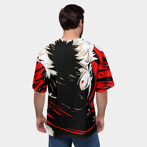 Мужская футболка оверсайз Юджи Итадори злой Магическая битва / 3D-принт – фото 4