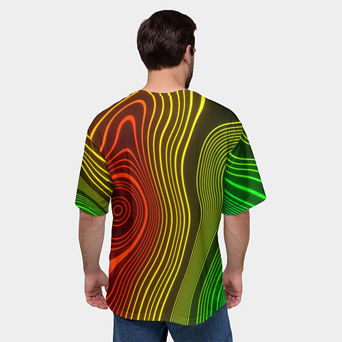 Мужская футболка оверсайз КАРТОГРАФИЧЕСКАЯ ПРОЕКЦИЯ / 3D-принт – фото 4