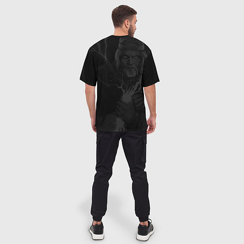 Мужская футболка оверсайз Перун Славянский бог / 3D-принт – фото 4