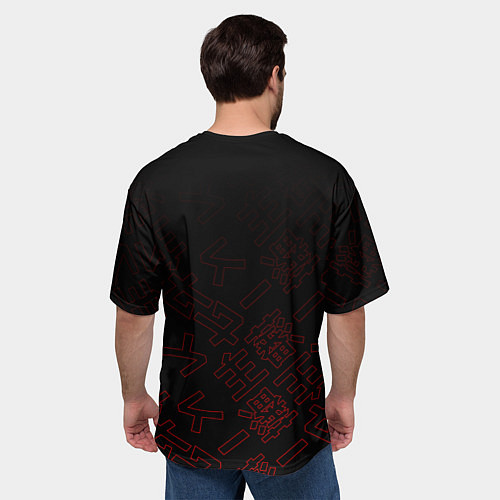 Мужская футболка оверсайз SCARLXRD RED JAPAN STYLE / 3D-принт – фото 4
