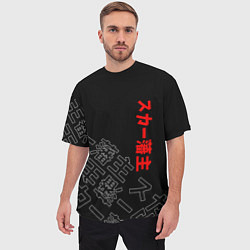 Футболка оверсайз мужская SCARLXRD JAPAN STYLE ИЕРОГЛИФЫ, цвет: 3D-принт — фото 2