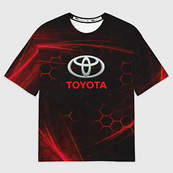 Футболка оверсайз мужская Toyota Неоновые соты, цвет: 3D-принт