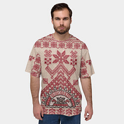 Футболка оверсайз мужская Славянская вышивка Узоры Руси, цвет: 3D-принт — фото 2