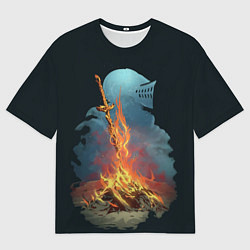 Мужская футболка оверсайз Witcher 3 костер