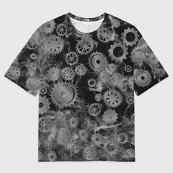 Мужская футболка оверсайз Механизм и дым, стимпанк