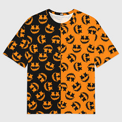 Футболка оверсайз мужская УЛЫБКА ТЫКВЫ ХЕЛЛОУИН, цвет: 3D-принт