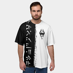 Футболка оверсайз мужская THE ELDER SCROLLS SKYRIM FUS RO DAH ЧЁРНО БЕЛЫЙ, цвет: 3D-принт — фото 2
