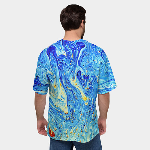 Мужская футболка оверсайз Сползающие краски / 3D-принт – фото 4