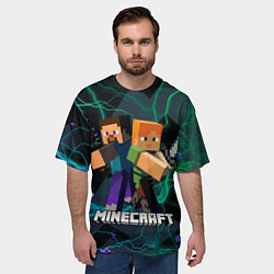 Футболка оверсайз мужская Молнии Майнкрафт, цвет: 3D-принт — фото 2