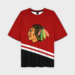 Футболка оверсайз мужская Chicago Blackhawks, NHL, цвет: 3D-принт