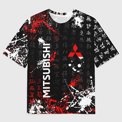 Футболка оверсайз мужская Японские символы Митсубиси, цвет: 3D-принт