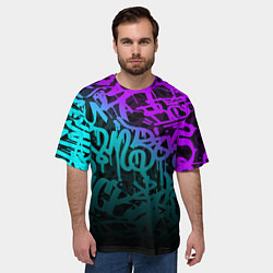 Футболка оверсайз мужская НЕОНОВОЕ ГРАФФИТИ NEON, цвет: 3D-принт — фото 2