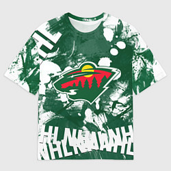 Футболка оверсайз мужская Minnesota Wild, Миннесота Уайлд, цвет: 3D-принт